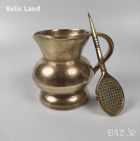 Бронзова каничка, снимка 3 - Антикварни и старинни предмети - 43535927