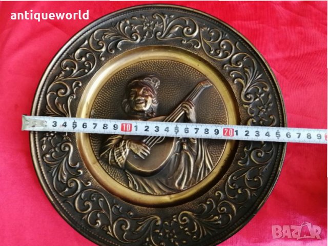 Старо Медно Пано , Картина Музикантка, снимка 6 - Антикварни и старинни предмети - 33665882