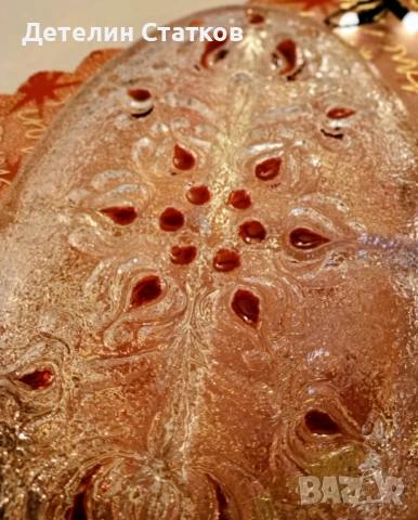 Винтидж стъклено плато, снимка 5 - Чинии - 53048207