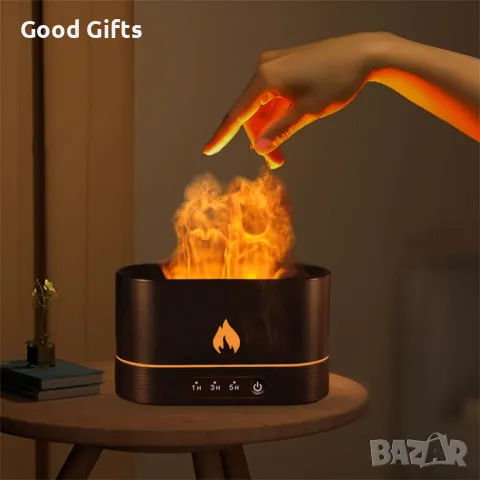 Арома Дифузер за етерични масла овлажнител за въздух с ефект на пламък, снимка 3 - Други - 48039099