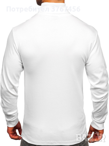 Бяло мъжко поло, снимка 4 - Блузи - 44909235