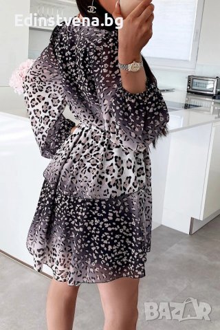 Дамска рокля с леопардов десен, снимка 2 - Рокли - 40534691
