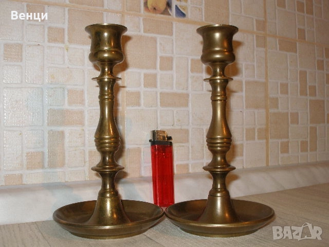 Месингови Свещници, снимка 7 - Антикварни и старинни предмети - 52798278