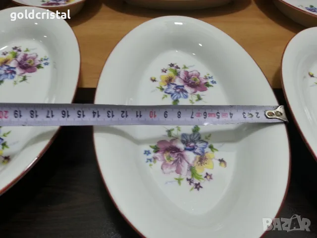 Стар български порцелан чинии елипси, снимка 4 - Антикварни и старинни предмети - 47389439