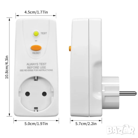 Kонтакт защита от токови удари 2бр. 220-250V AC, макс мощност 4000W, снимка 7 - Ключове, контакти, щепсели - 50934766