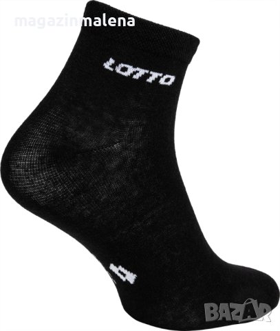 Lotto 35-38,39-42,43-46 италиански унисекс черни къси памучни чорапи над глезените памучен чорап, снимка 2 - Мъжки чорапи - 8468790