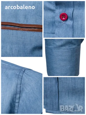 Ежедневна мъжка риза с джоб и дълъг ръкав, 3цвята , снимка 4 - Ризи - 49438120