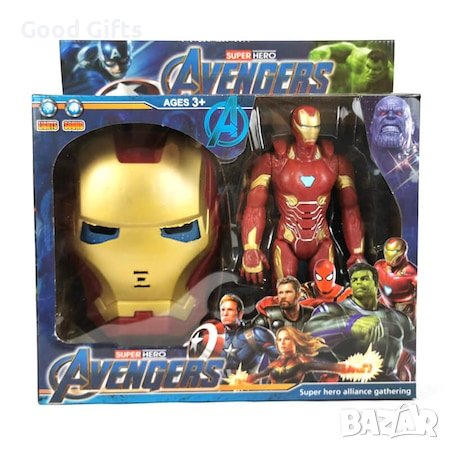 Фигура с маска Железния Човек, със светлини и звуци, снимка 2 - Фигурки - 38099187