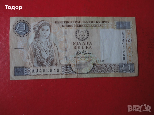 1 Паунд  2001 Кипър 4, снимка 3 - Нумизматика и бонистика - 52833251