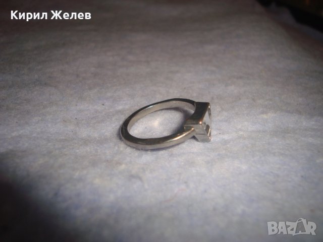 СТИЛЕН СРЕБРИСТ НЕЖЕН МОДЕН АРТ ПРЪСТЕН с ТРИЪГЪЛЕН ФАСЕТИРАН КРИСТАЛ 27564, снимка 5 - Пръстени - 37463718