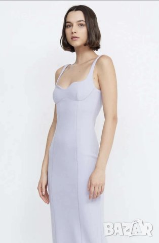 BEC+BRIDGE виолетова дълга рокля с презрамки, размер XS, миди 