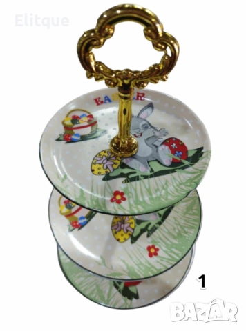 Великденско плато на 3 нива зайче с великденско яйце. Диаметър: 14,18,20см, снимка 5 - Други - 52894868