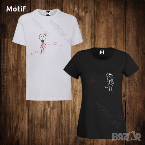 Тениски за двойки - Свети Валентин - дамска тениска + мъжка тениска , снимка 1