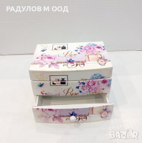 Музикална кутия за бижута с цветен принт "Рози" /94872/, снимка 4 - Подаръци за жени - 43313776