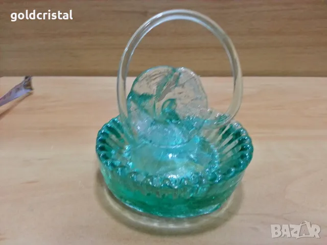 Стар стъклен пепелник цветно зелено стъкло , снимка 10 - Антикварни и старинни предмети - 49777604