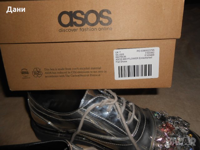 Дамски обувки ASOS - MAYFLOWER  Embellished Flat Shoes, снимка 17 - Дамски елегантни обувки - 26638206