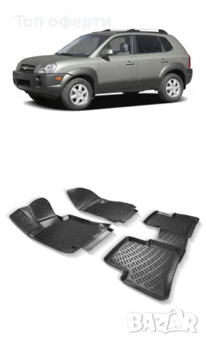 Гумени стелки RizLine съвместими с Hyundai Tucson 2004-2009, снимка 6 - Аксесоари и консумативи - 48540403