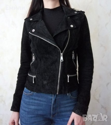 Vero Moda дамско яке от естествена кожа в черен цвят р-р S/М, снимка 1 - Якета - 44005539