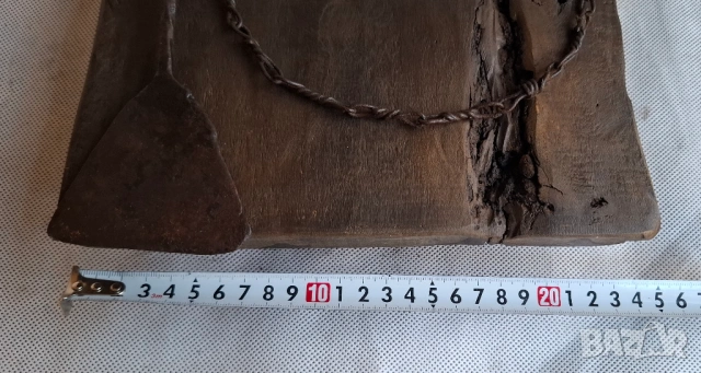 Стенен часовник-Старо дърво и Метал с дъх на Огнище, снимка 6 - Стенни часовници - 53396404