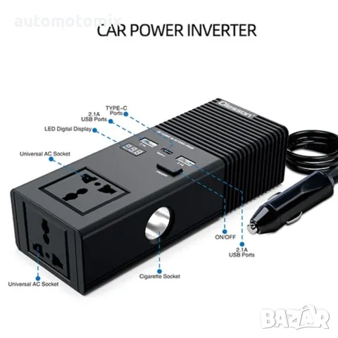 Преобразувател на напрежение от 12V/24V на 220V - 1665, снимка 4 - Аксесоари и консумативи - 48053529