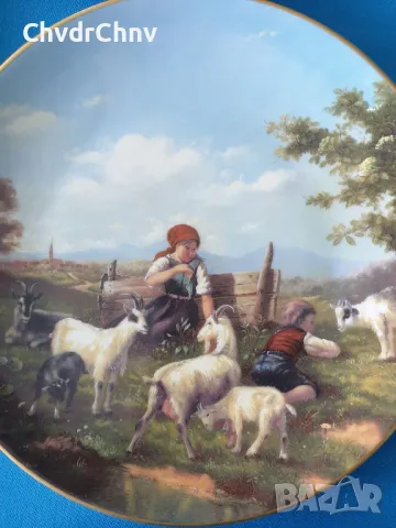 5бр Weimar Бавария/немска колекционерска декоративна порцеланова чиния-картина/пейзажи, снимка 5 - Картини - 48371398