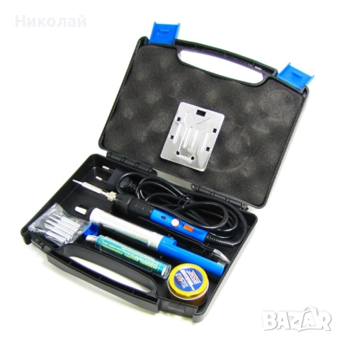 Комплект за запояване в кутия WEP 947-III, поялник 60W с регулируема t 200-450 °C, човки 900M 6 бр.