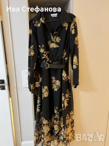 Нова стилна разкошна феерична елегантна рокля флорален принт цветя  Размер ХЛ, снимка 3 - Рокли - 48652901
