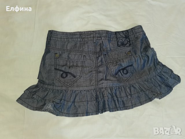 Дънкена дамска къса и ефектна пола, снимка 1
