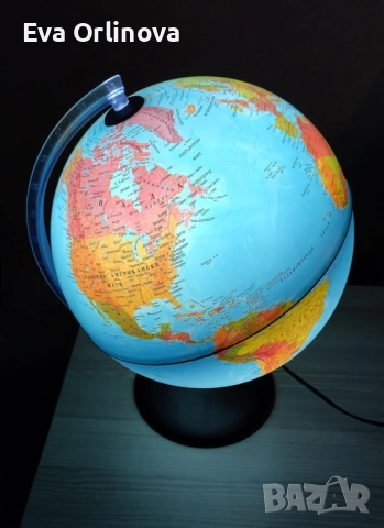 Географски глобус - нощна лампа, снимка 2 - Настолни лампи - 53097067