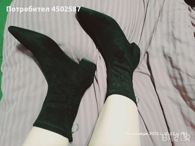 Черни островърхи боти, снимка 11 - Дамски боти - 52894375