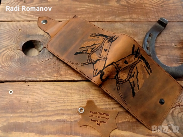 Ръчно изработен мъжки кожен портфейл , снимка 3 - Портфейли, портмонета - 53025864