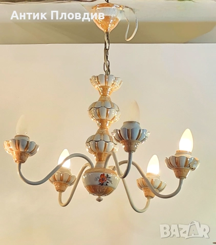 Порцеланов полилей "свещник" , снимка 7 - Полилеи - 43312664