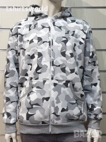 Нов мъжки камуфлажен суичър с цип и качулка, снимка 5 - Суичъри - 35565161