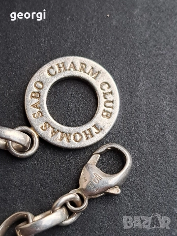 сребърна гривна Thomas sabo Charm club със 7 талисманчета , снимка 4 - Гривни - 52591375