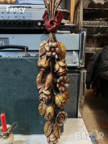 Дървена декорация Рози, снимка 1