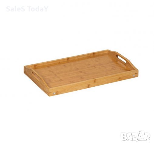 Помощна маса с крачета, Сгъваема бамбук, поднос за легло, 50см, снимка 3 - Маси - 39920912