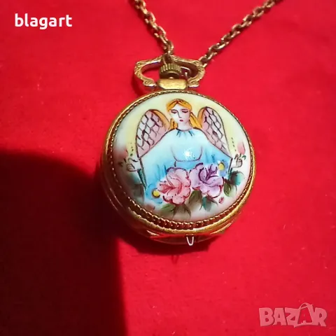 Колие-часовник,"Чайка"-позлата,емайл