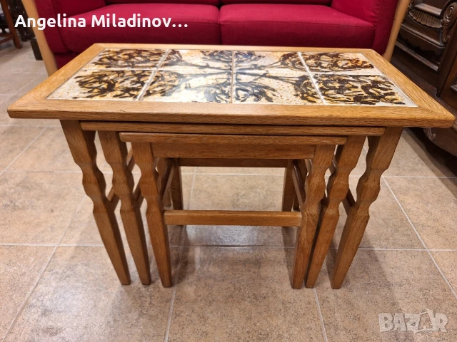 К - т три помощни масички с плочки , снимка 4 - Маси - 50863247