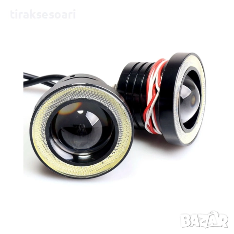 LED Халогени Лупи за Вграждане 76 мм с Ангелски Очи – Модел PG469, снимка 4 - Аксесоари и консумативи - 52823605