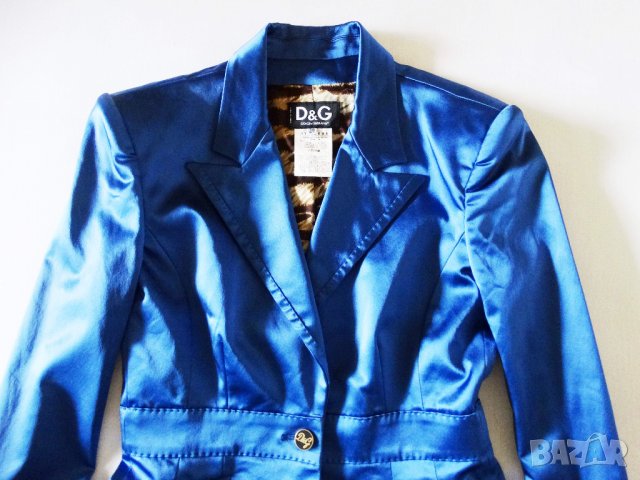 DOLCE & GABBANA D&G Italy Electric Blue Дамско Сако IT 30/ 44, снимка 4 - Сака - 29042175