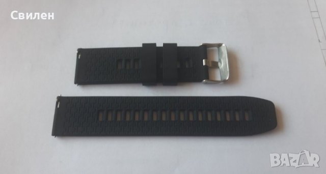 Черна,  селиконова верижка за часовник Huawei GT 3,  22 мм., снимка 2 - Смарт гривни - 37482813