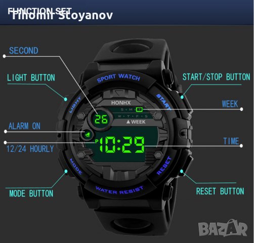 Спортен мъжки часовник LED НОВ Водоустойчив , снимка 5 - Мъжки - 27441547