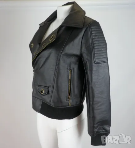 M-L Кожено яке с мека подплата (с етикет), снимка 2 - Якета - 50327025