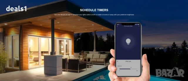 Broadlink LB27 C1 6.5W WiFi E27 Димируема Смарт Крушка Дистанционно Управление , снимка 6 - Друга електроника - 50534246