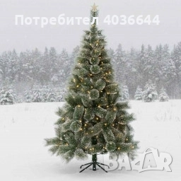 Коледна елха с бели заскрежени връхчета., снимка 2 - Декорация за дома - 52469809