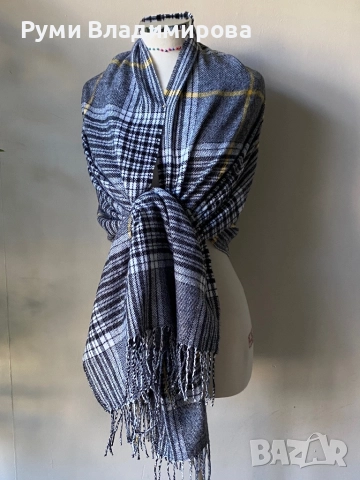 Сив шал/ различни видове, снимка 2 - Шалове - 42929818