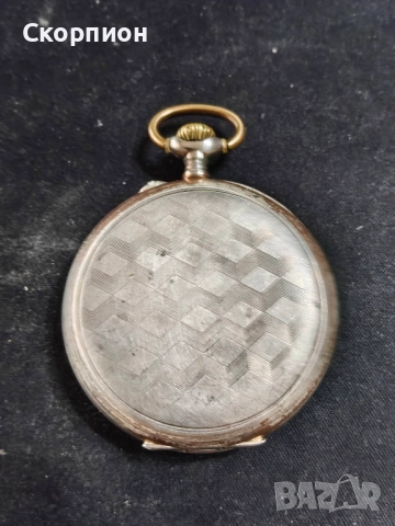 Швейцарски СРЕБЪРЕН джобен часовник 1901г. с позлата - 10 РУБИНА - ПРОМОЦИЯ, снимка 3 - Джобни - 47156792