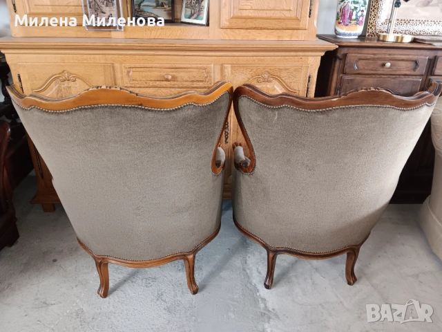 Комплект фотьойли Луи XV , снимка 7 - Дивани и мека мебел - 53473080