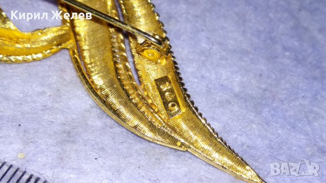 ПРЕКРАСНА АЖУРНА с ПОЗЛАТА СТИЛИЗИРАНА МАРКОВА АРТ БРОШКА от БРАГОРОДНА НЕРЪЖДАЕМА СТОМАНА 33128, снимка 5 - Други - 39072433