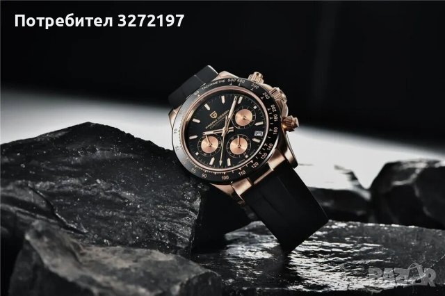 Кварцов часовник PAGANI DESIGN,сапфир,Seiko VK63 механизъм,авт.дата,хронограф,водоустойчив 100 м., снимка 2 - Мъжки - 43676685